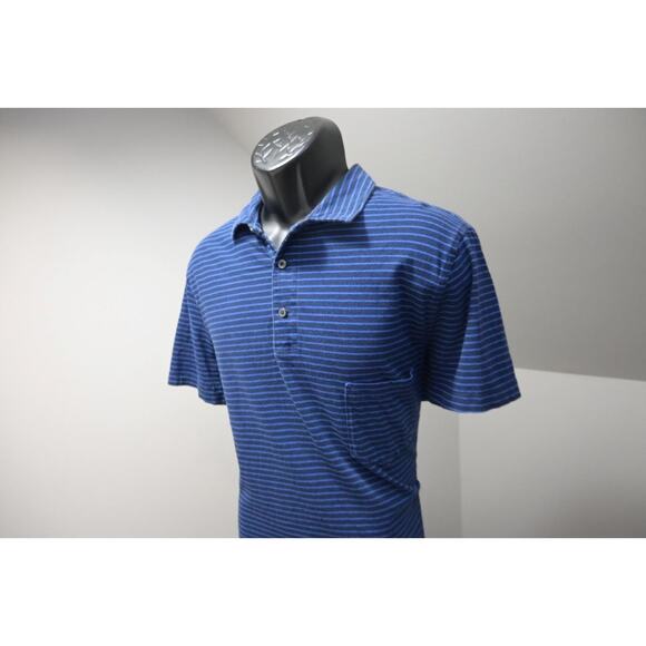 J Crew Slim Washed Polo Striped Blues Short Sleeve Casual Mens Size XL - Picture 3 of 9
